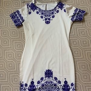 Purple and white dress